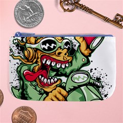 Scooter-motorcycle-graffiti Large Coin Purse by 99art