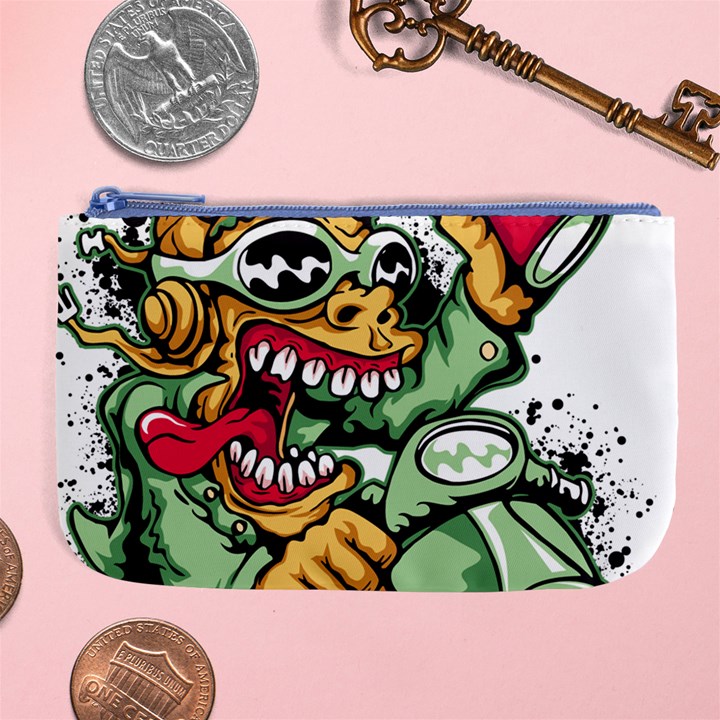 Scooter-motorcycle-graffiti Large Coin Purse