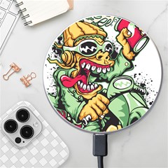 Scooter-motorcycle-graffiti Wireless Fast Charger(white) by 99art