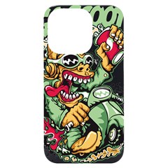 Scooter-motorcycle-graffiti Iphone 14 Pro Black Uv Print Case by 99art