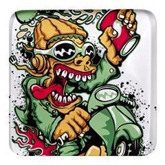 Scooter-motorcycle-graffiti Square Glass Fridge Magnet (4 Pack)