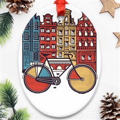 Amsterdam Graphic Design Poster Illustration Ornament (oval)