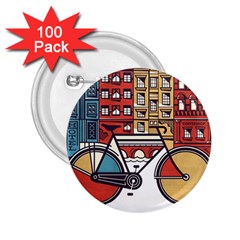 Amsterdam Graphic Design Poster Illustration 2 25  Buttons (100 Pack)  by 99art