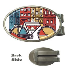 Amsterdam Graphic Design Poster Illustration Money Clips (oval)  by 99art