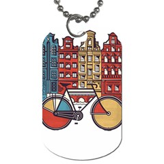 Amsterdam Graphic Design Poster Illustration Dog Tag (two Sides) by 99art