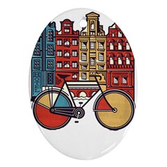 Amsterdam Graphic Design Poster Illustration Oval Ornament (two Sides) by 99art