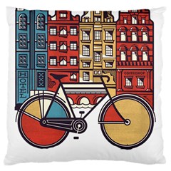 Amsterdam Graphic Design Poster Illustration Standard Premium Plush Fleece Cushion Case (two Sides) by 99art