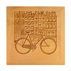 Amsterdam Graphic Design Poster Illustration Wood Photo Frame Cube by 99art