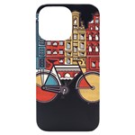 Amsterdam Graphic Design Poster Illustration iPhone 14 Pro Max Black UV Print Case Front