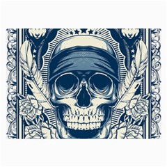 Skull Drawing Large Glasses Cloth (2 Sides) by 99art