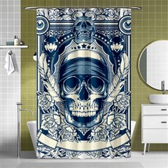 Skull Drawing Shower Curtain 48  X 72  (small)  by 99art