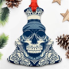 Skull Drawing Ornament (christmas Tree) 