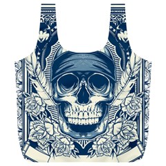 Skull Drawing Full Print Recycle Bag (xl) by 99art