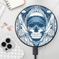 Skull Drawing Wireless Fast Charger(black) by 99art