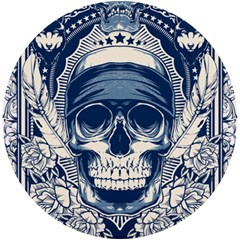 Skull Drawing Uv Print Round Tile Coaster by 99art