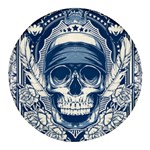 Skull Drawing Round Glass Fridge Magnet (4 pack) Front