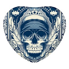 Skull Drawing Heart Glass Fridge Magnet (4 Pack)