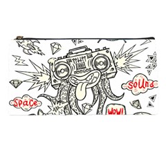 Drawing Clip Art Hand Painted Abstract Creative Space Squid Radio Pencil Case by 99art