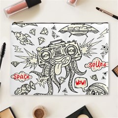 Drawing Clip Art Hand Painted Abstract Creative Space Squid Radio Cosmetic Bag (xl) by 99art