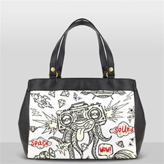 Drawing Clip Art Hand Painted Abstract Creative Space Squid Radio Oversize Office Handbag (2 Sides) by 99art