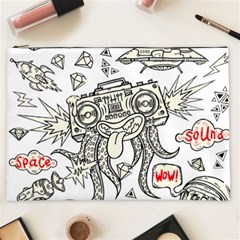 Drawing Clip Art Hand Painted Abstract Creative Space Squid Radio Cosmetic Bag (xxl) by 99art