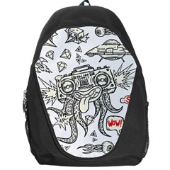 Drawing Clip Art Hand Painted Abstract Creative Space Squid Radio Backpack Bag by 99art