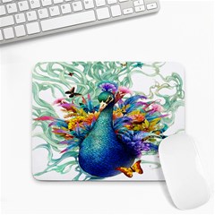 Bird-peafowl-painting-drawing-feather-birds Small Mousepad by 99art