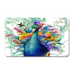 Bird-peafowl-painting-drawing-feather-birds Magnet (rectangular) by 99art