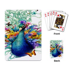 Bird-peafowl-painting-drawing-feather-birds Playing Cards Single Design (rectangle) by 99art