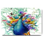 Bird-peafowl-painting-drawing-feather-birds Large Doormat 30 x20  Door Mat