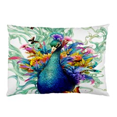 Bird-peafowl-painting-drawing-feather-birds Pillow Case (two Sides) by 99art