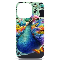 Bird-peafowl-painting-drawing-feather-birds Iphone 14 Pro Max Black Uv Print Case by 99art