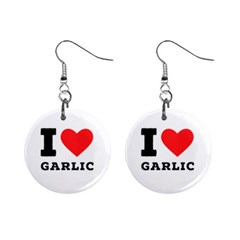 I Love Garlic Mini Button Earrings by ilovewhateva