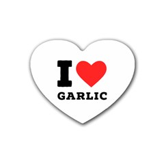 I Love Garlic Rubber Heart Coaster (4 Pack) by ilovewhateva