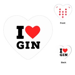 I Love Gin Playing Cards Single Design (heart) by ilovewhateva