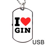 I love gin Dog Tag USB Flash (One Side) Front