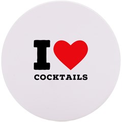 I Love Cocktails  Uv Print Round Tile Coaster by ilovewhateva