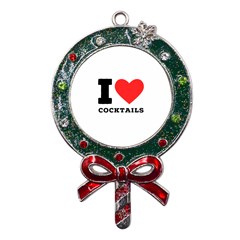 I Love Cocktails  Metal X mas Lollipop With Crystal Ornament by ilovewhateva