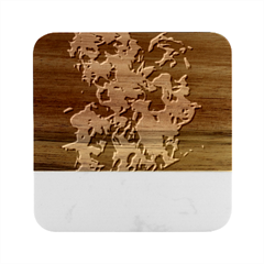 Live Coals Marble Wood Coaster (square)