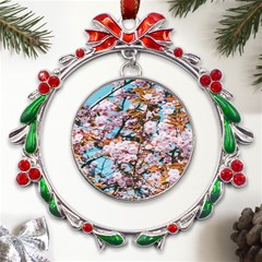 Nature Beautiful Rainbow Metal X mas Wreath Ribbon Ornament by artworkshop