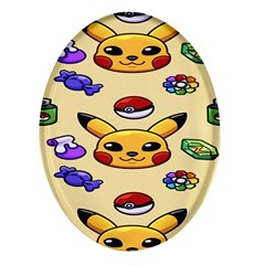 Pikachu Oval Glass Fridge Magnet (4 Pack) by artworkshop