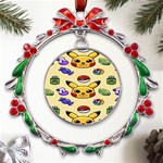 Pikachu Metal X mas Wreath Ribbon Ornament Front