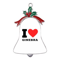 I Love Ginebra Metal Holly Leaf Bell Ornament by ilovewhateva