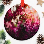 Pink Flower Ornament (Round) Front