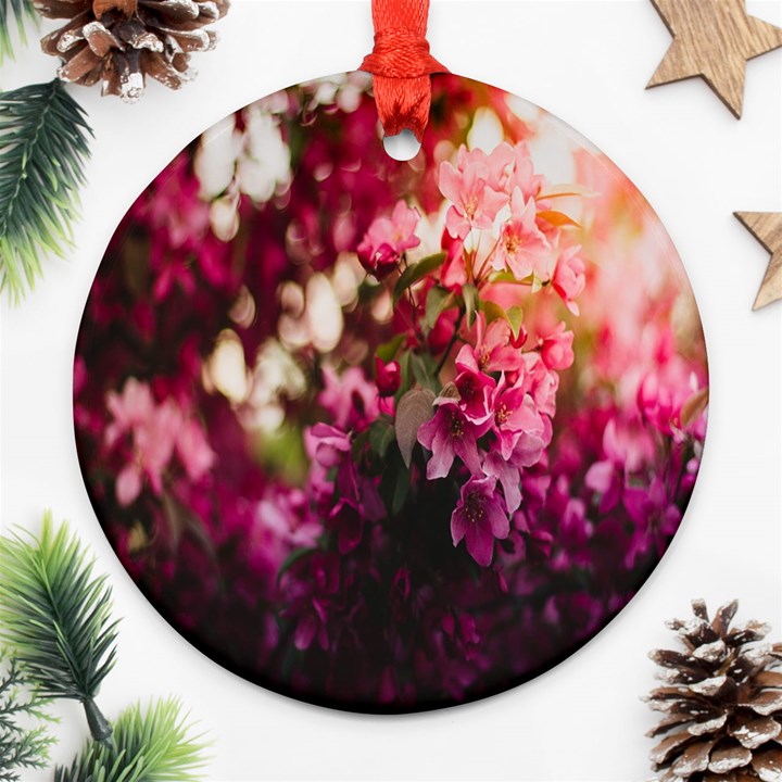 Pink Flower Ornament (Round)