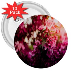 Pink Flower 3  Buttons (10 pack) 