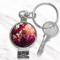 Pink Flower Nail Clippers Key Chain