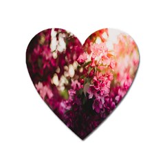 Pink Flower Heart Magnet