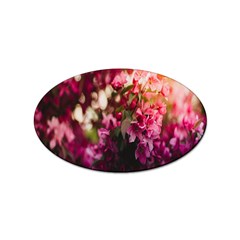 Pink Flower Sticker Oval (10 pack)