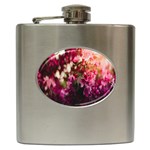 Pink Flower Hip Flask (6 oz) Front